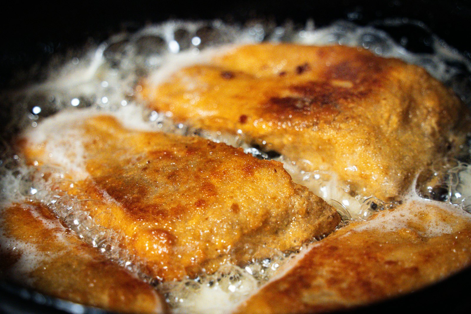 Close-up of food cooking in a pan